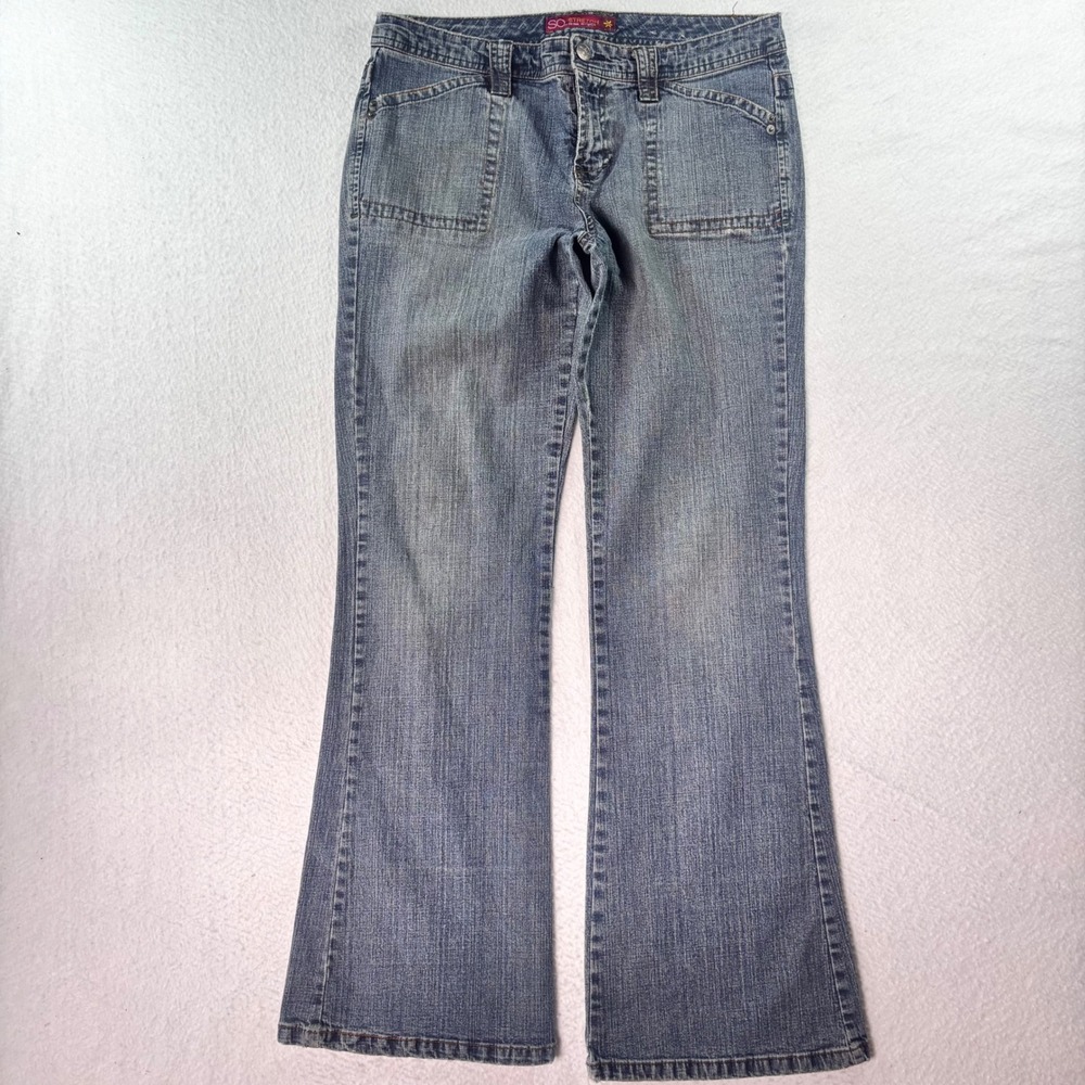 SO Stretch Y2K Low Rise Bootcut Flare Jeans Women's 11/30 Light Wash